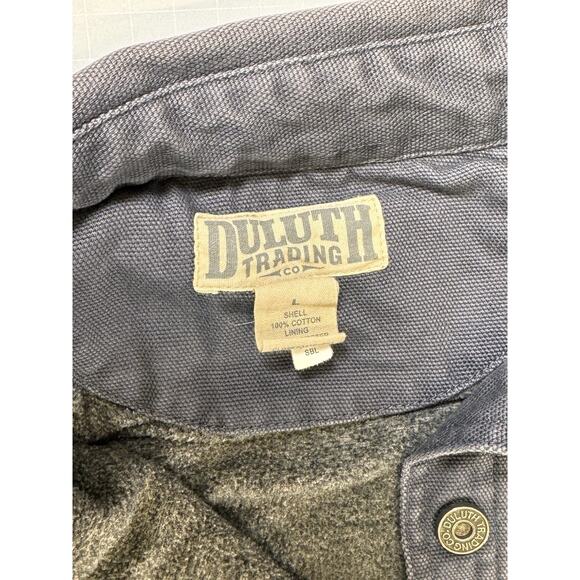 Duluth Trading Chore Jacket Mens Large Grey Firehose ShirtJacket Fleece Lined - Picture 2 of 5